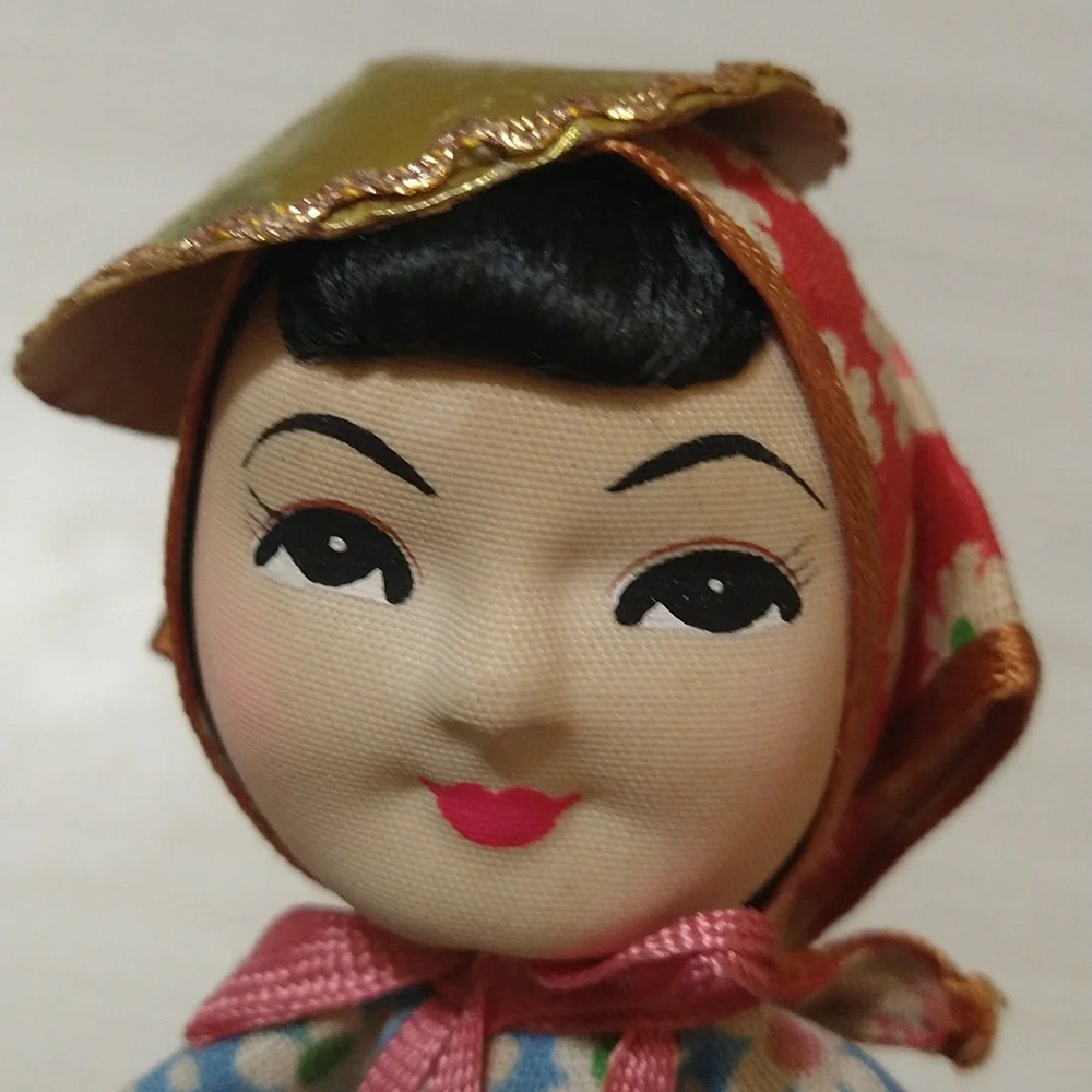 Vintage Chinese Doll, Asia Doll, Wood Doll, Chinese Retro Doll